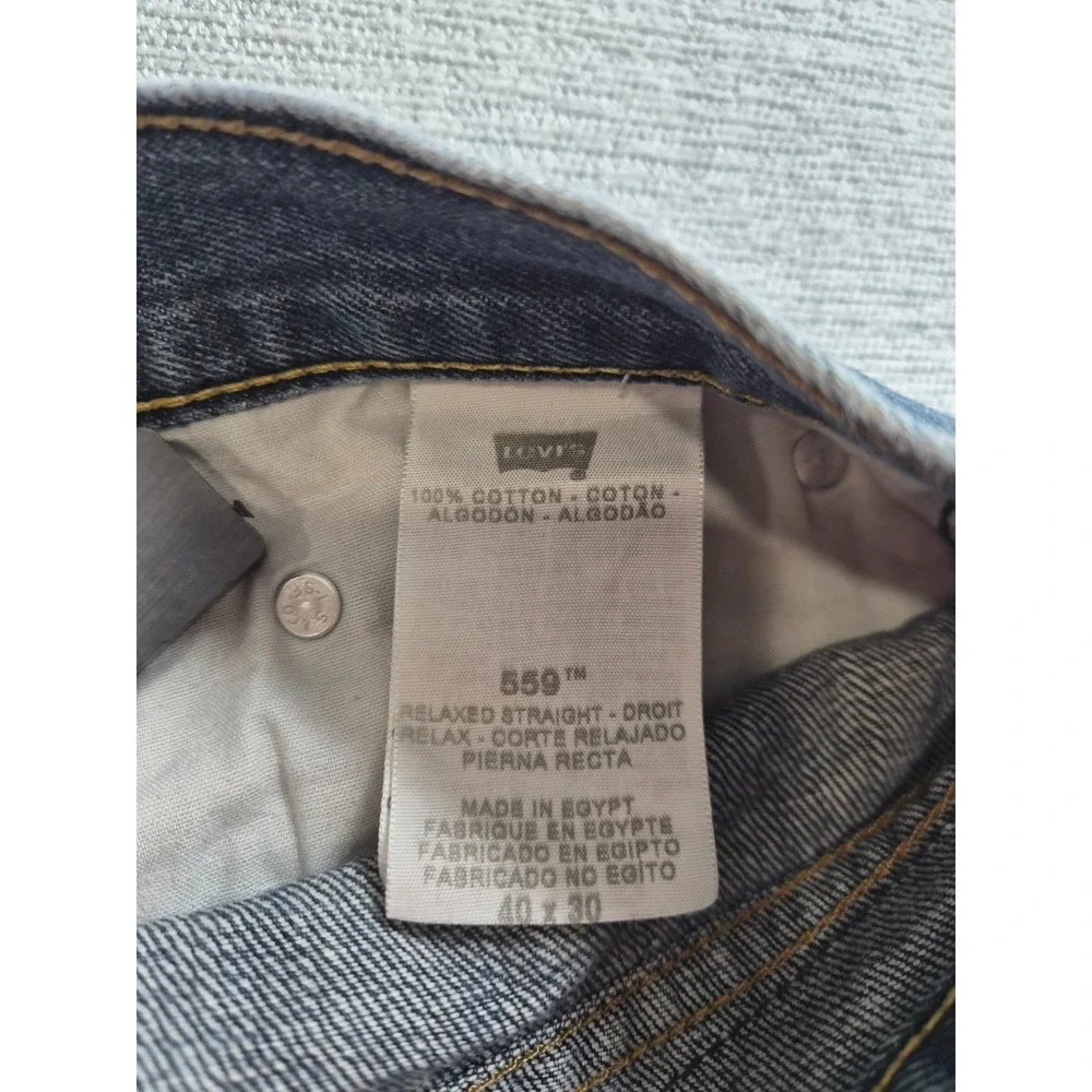 Levis 559 Jeans Mens 40x30 Blue Denim Cotton Relaxed Fit 5 Pockets Straight Leg